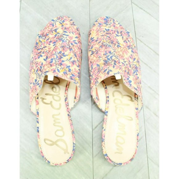 Sam Edelman Multicolor Canvas Slip On Flat Mules Sandals Size 10 M - Picture 6 of 9